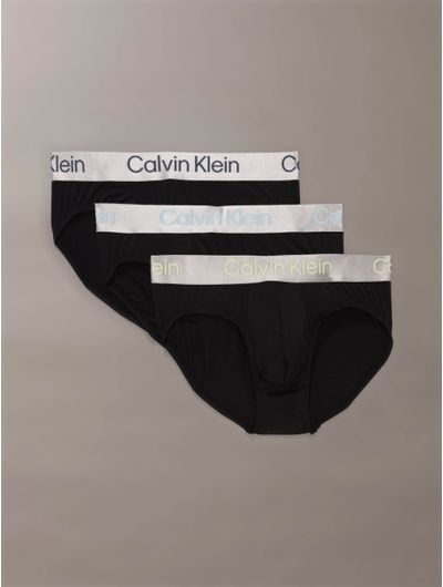 Slips-Calvin-Klein-Brished-Microfiber-Stretch-Pack-de-3-Hombre-Negro