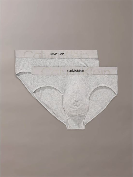 Slips-Calvin-Klein-Embossed-Icon-Pack-de-2-Hombre-Gris