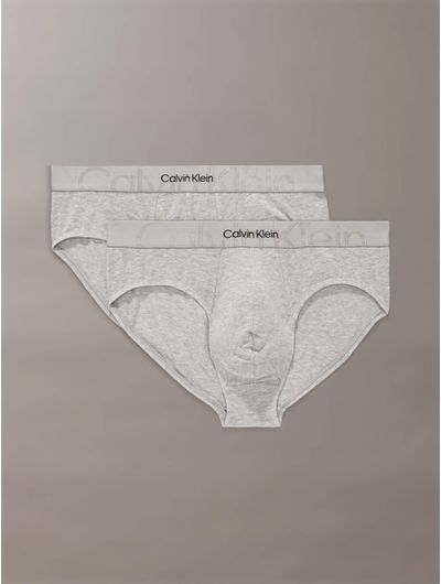 Slips-Calvin-Klein-Embossed-Icon-Pack-de-2-Hombre-Gris