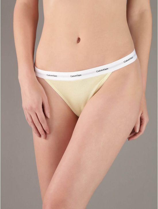 Tanga-Calvin-Klein-Cotton-Stretch-Rib-Mujer-Amarillo
