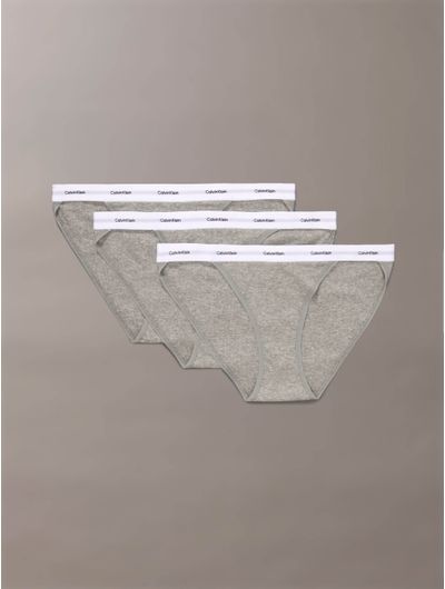 Bikinis-Calvin-Klein-Cotton-Stretch-Rib-Pack-de-3--Mujer-Gris