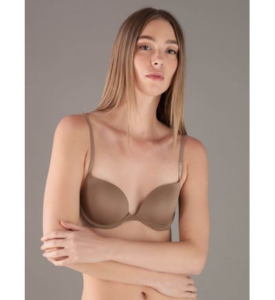 Brasier Calvin Klein Push Up Plunge Mujer Café Underwear Bras