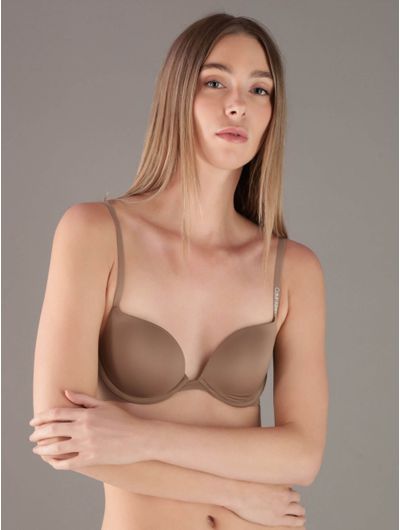 Brasier-Calvin-Klein-Push-Up-Plunge-Mujer-Cafe