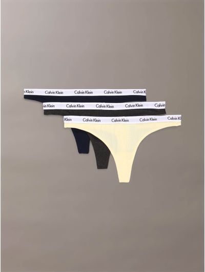 Tangas-Calvin-Klein-Carousel-Cotton-Stretch-Rib-Pack-de-3--Mujer-Multicolor