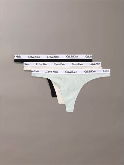 Tangas-Calvin-Klein-Carousel-Cotton-Stretch-Rib-Pack-de-3--Mujer-Multicolor