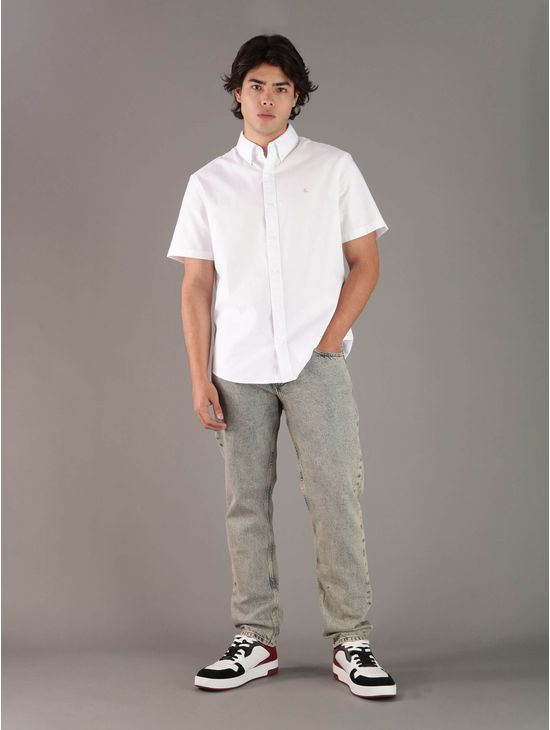 Camisa-Calvin-Klein-Monograma-Hombre-Blanco
