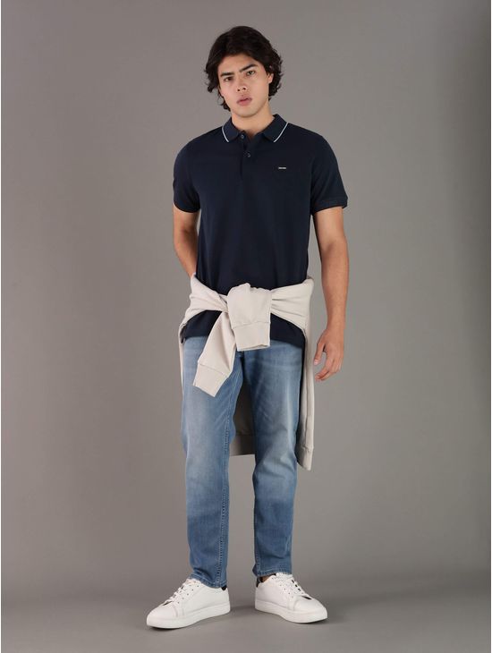 Polo-Calvin-Klein-con-Logo-Hombre-Azul