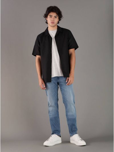Camisa-Calvin-Klein-Polygiene-Hombre-Negro