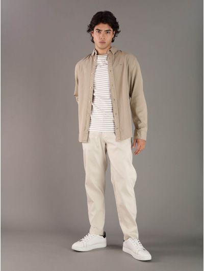 Camisa-Calvin-Klein-con-Monograma-Hombre-Cafe