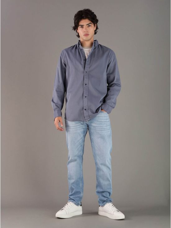 Camisa-Calvin-Klein-con-Monograma-Hombre-Azul