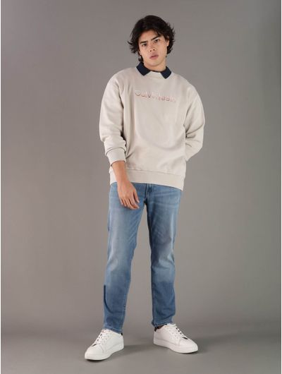 Sudadera-Calvin-Klein-con-Logo-Degrade-Hombre-Beige