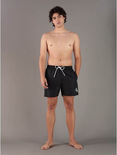 Traje-de-Baño-Calvin-Klein-Swimwear-con-Monograma-Hombre-Negro