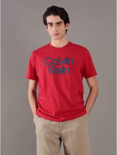 Playera-Calvin-Klein-Logo-Hombre-Rojo