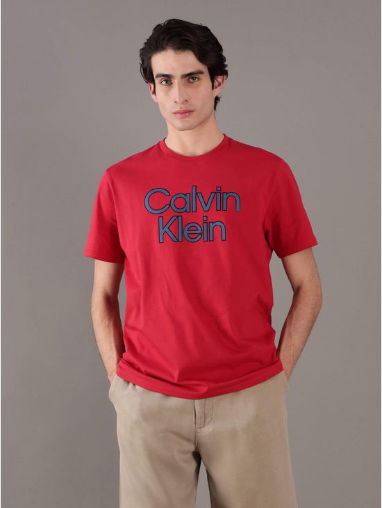Playera-Calvin-Klein-Logo-Hombre-Rojo