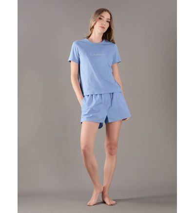 Pijama Calvin Klein de Playera con Short Mujer Azul Pijamas