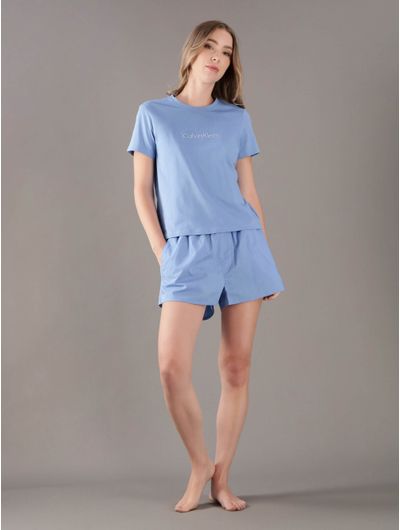 Pijama-Calvin-Klein-de-Playera-con-Short-Mujer-Azul