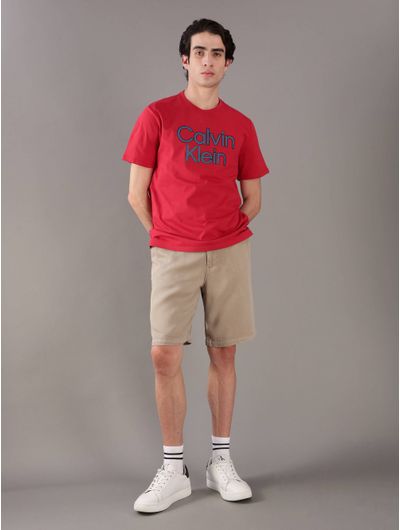 Playera-Calvin-Klein-Logo-Hombre-Rojo