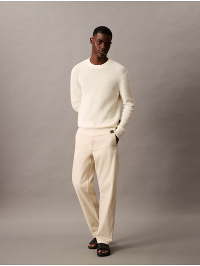 Pantalon-Calvin-Klein-de-Lino-y-Algodon-Hombre-Beige