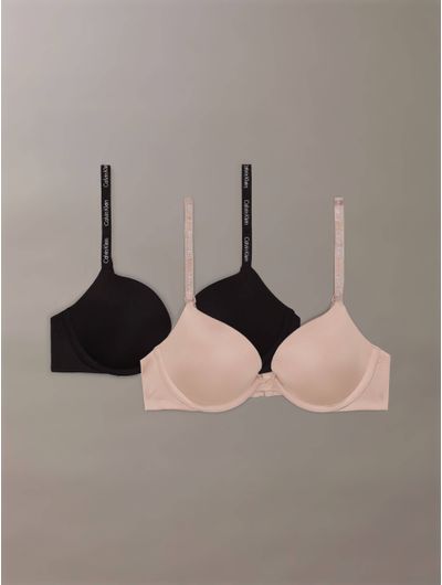 Bras-Calvin-Klein-Microfiber-Stretch-Shine-Paquete-de-2-Mujer-Multicolor