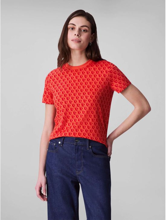 Playera-Calvin-Klein-Monograma-Mosaico-Mujer-Rojo