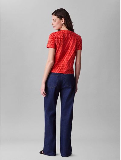 Playera-Calvin-Klein-Monograma-Mosaico-Mujer-Rojo