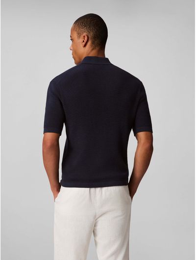 Polo-Calvin-Klein-Gofrado-Hombre-Azul