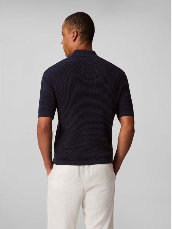 Polo-Calvin-Klein-Gofrado-Hombre-Azul