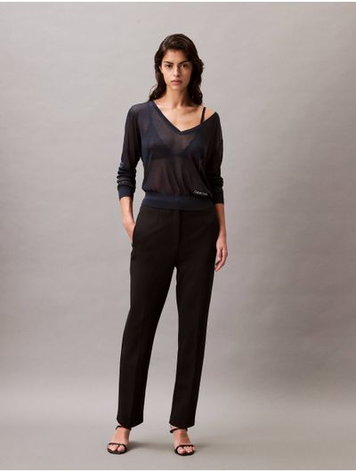 Pantalon-Calvin-Klein-Pinzado-Slim-Fit-Mujer-Negro