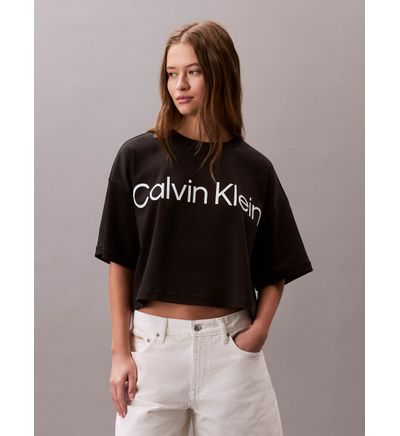 Playera Calvin Camiseta Calvin Klein Negra Mujer Algodón Calvin - Main Image