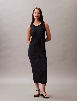 Vestido-Calvin-Klein-Midi-Plisado-Mujer-Azul