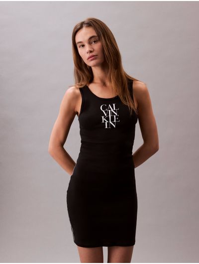 Vestido-Calvin-Klein-Tank-Estampado-Mujer-Negro