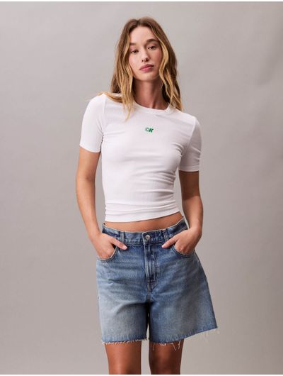 Playera-Calvin-Klein-Baby-Estampado-Mujer-Blanco