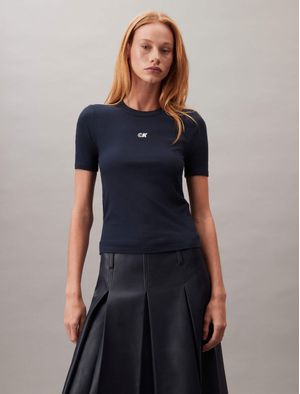 Playera-Calvin-Klein-Baby-Estampado-Mujer-Azul