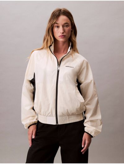 Chamarra-Calvin-Klein-Retro-Track-Mujer-Beige
