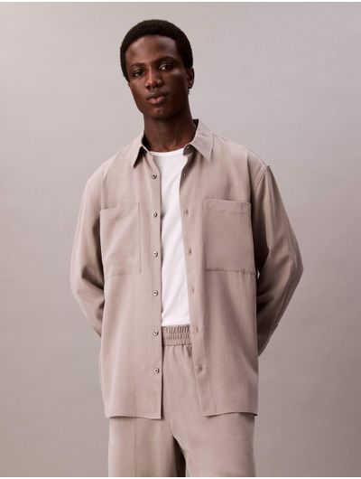 Camisa-Calvin-Klein-Relaxed-Hombre-Cafe