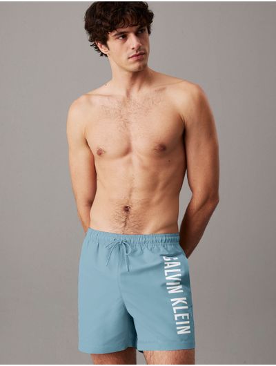 Traje-de-Baño-Calvin-Klein-Intense-Power-Logo-Hombre-Azul
