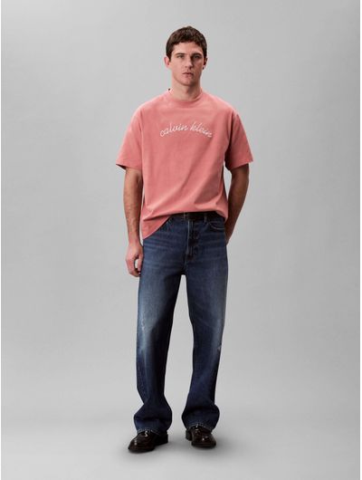 Playera-Calvin-Klein-Logo-Tejido-Hombre-Rosa