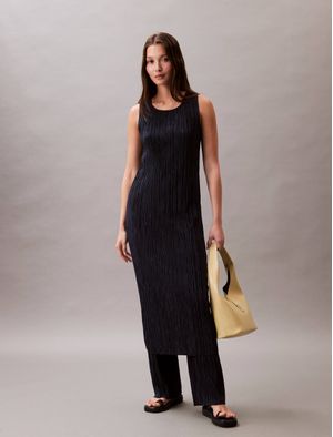 Vestido-Calvin-Klein-Midi-Plisado-Mujer-Azul