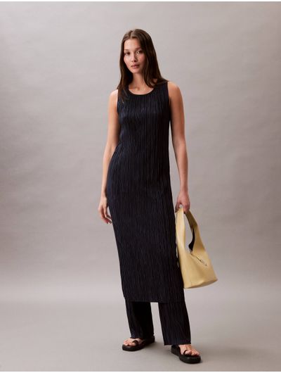 Vestido-Calvin-Klein-Midi-Plisado-Mujer-Azul