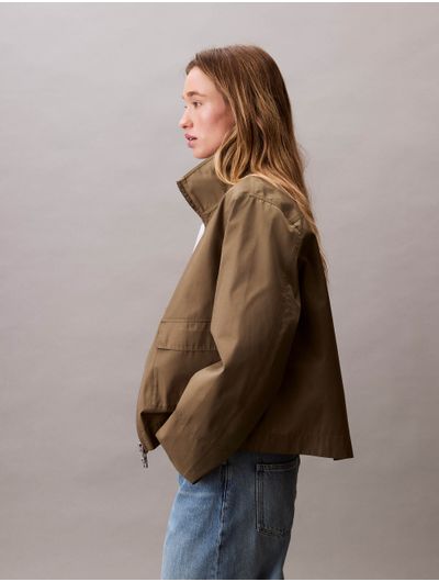 Chamarra-Calvin-Klein-Corta-de-Algodon-Mujer-Verde