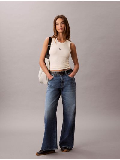 Tank-Top-Calvin-Klein-Mini-Estampado-Mujer-Beige