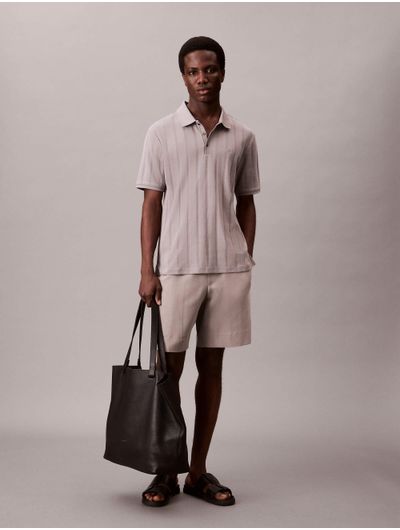 Polo-Calvin-Klein-Tejido-Acanalado-Hombre-Cafe