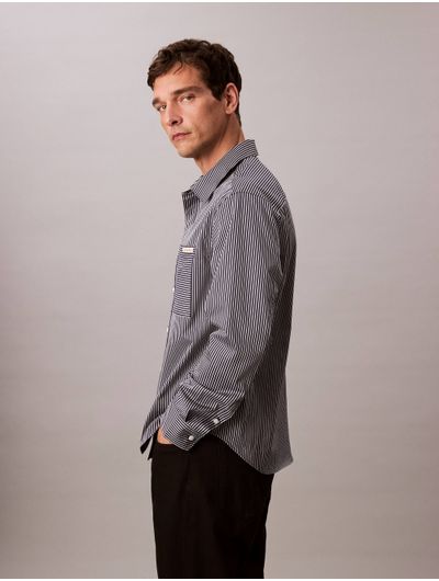 Camisa-Calvin-Klein-Rayas-Relaxed-Hombre-Negro