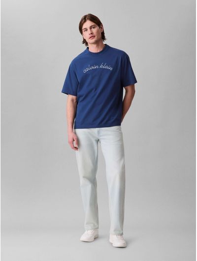 Playera-Calvin-Klein-Logo-Tejido-Hombre-Azul
