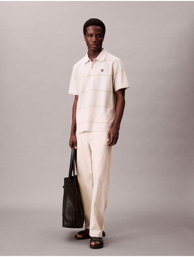 Polo-Calvin-Klein-Monograma-Bordado-Hombre-Beige