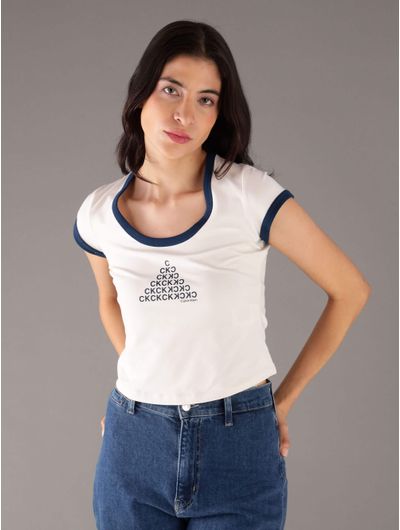 Playera-Calvin-Klein-Jeans-Monograma-Mujer-Blanco-47C258G-100