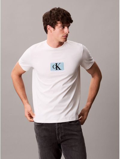 Playera-Calvin-Klein-Logo-Hombre-Blanco-4RC854G-100