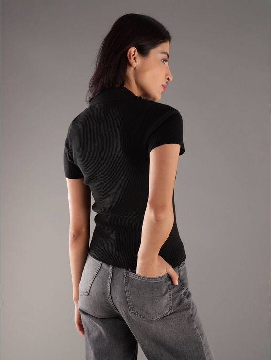Polo-Calvin-Klein-Acanalada-Mujer-Negro-473004S-001