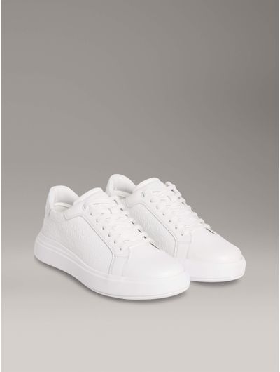 Tenis-Calvin-Klein-con-Monograma-Hombre-Blanco-HM0HM01970-0K4