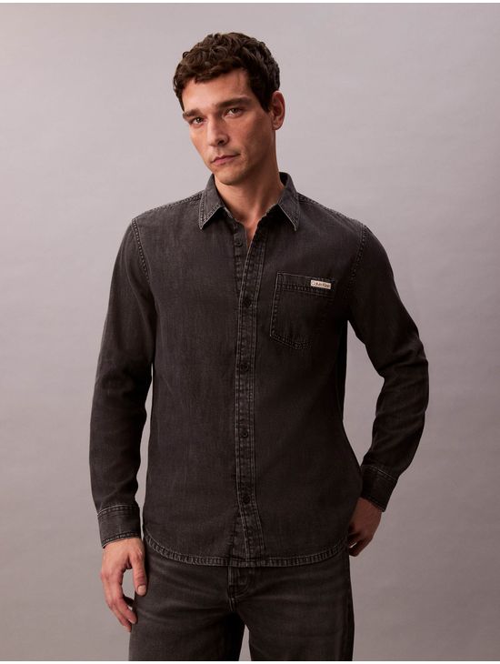 Camisa-Calvin-Klein-Denim-Clasica-Hombre-Gris-Oscuro-40BM733-001